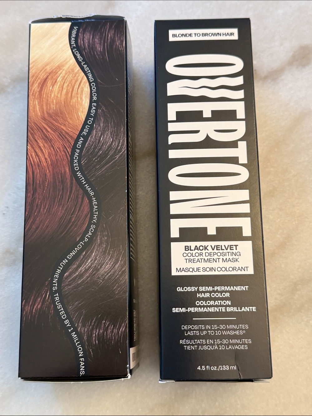 Two (2) Overtone Black Velvet Color-Depositing Treatment Mask - Black Velvet